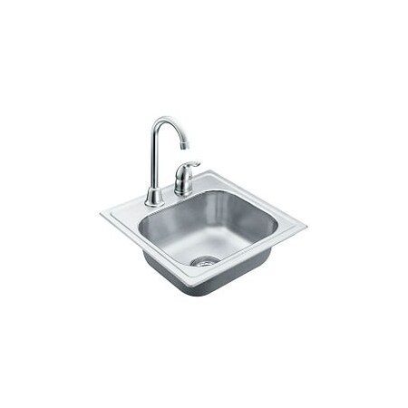 Moen 15"X15" Stainless Steel 20 Gauge Single Bowl Drop In Sink TG2045622